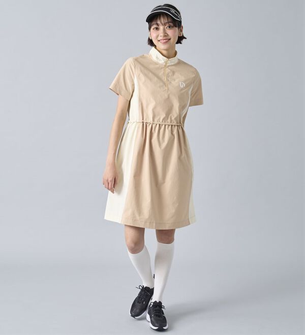 BELLUNA（ベルーナ）の「はっ水！配色ギャザーワンピース【UNDOVE】（その他ワンピース）」｜詳細画像