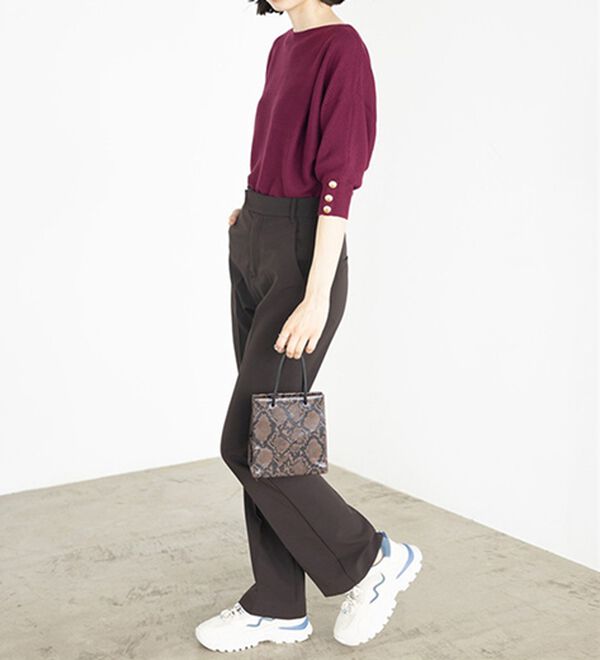 GeeRA（ジーラ）の「袖ボタン付ドルマンニットトップス（ニット・セーター）」｜詳細画像