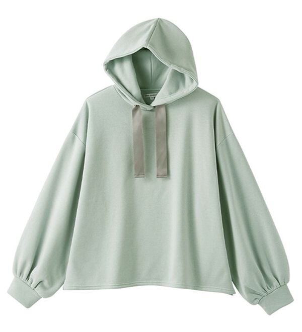 YU'NOW（ユナウ）の「【上下２点セット】裏起毛リボンパーカー＆ショートパンツ（パジャマ・ルームウェア）」｜詳細画像