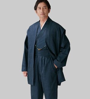 「三河木綿和風着物スーツ「翠」（メンズ和装・浴衣・和装グッズ）」｜詳細画像