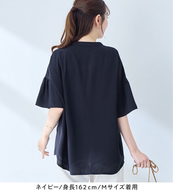 alotta（アロッタ）の「バンドカラーフレアー袖ブラウス（ブラウス）」｜詳細画像