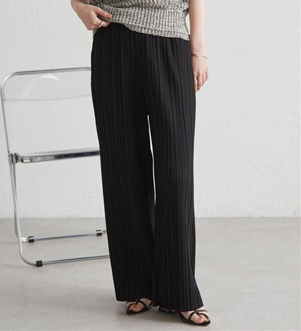 RANAN（ラナン）の「【セルフカットOK】ひんやりセミワイドプリーツパンツ（フルレングスパンツ）」｜詳細画像