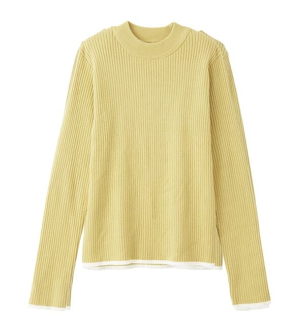 GeeRA（ジーラ）の「袖口ボタン配色ハイネックリブニット（ニット・セーター）」｜詳細画像