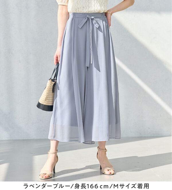 alotta（アロッタ）の「ふんわりシフォンワイドパンツ（ワイドパンツ・ガウチョ）」｜詳細画像