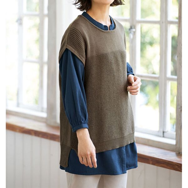 BELLUNA（ベルーナ）の「オーガニックコットン１００％ニットベスト（ベスト）」｜詳細画像