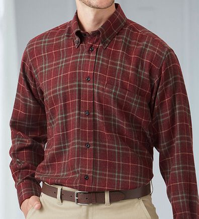 「両面起毛やわらかウール入りシャツ（メンズシャツ）」