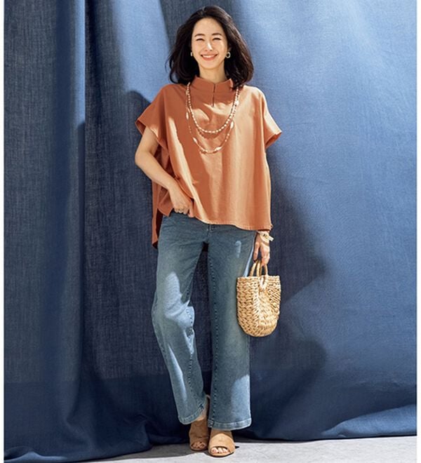 ルフラン（ルフラン）の「【２本組】ボタン使いニットデニムパンツ＜フォルーテ＞（ワイドパンツ・ガウチョ）」｜詳細画像