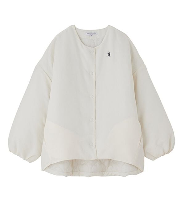 GeeRA（ジーラ）の「【U.S. POLO ASSN.】 ノーカラー中わたブルゾン（ハーフコート）」｜詳細画像