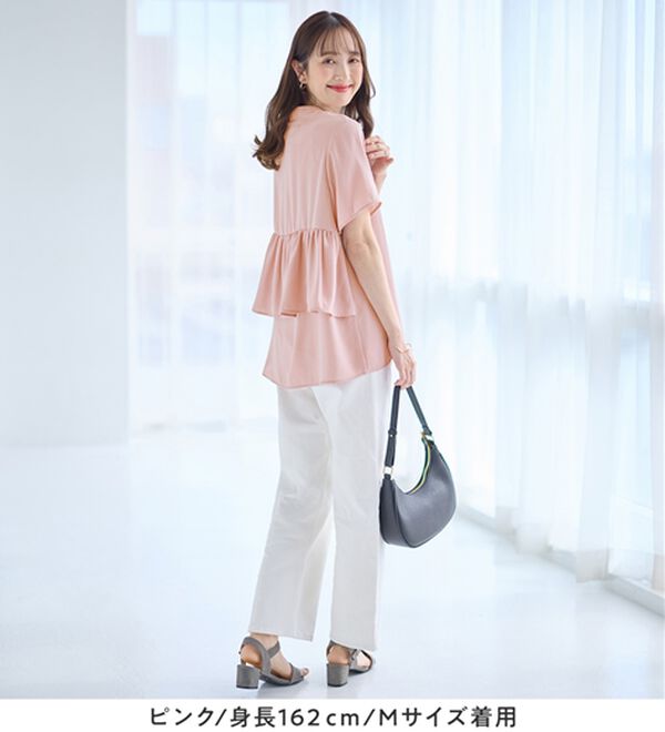 alotta（アロッタ）の「【イージーケア】バックフリルデザインブラウス（ブラウス）」｜詳細画像