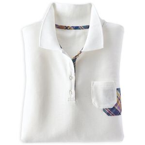 BELLUNA（ベルーナ）の「デザイン裏起毛ポロシャツ（ポロシャツ）」｜オフ白