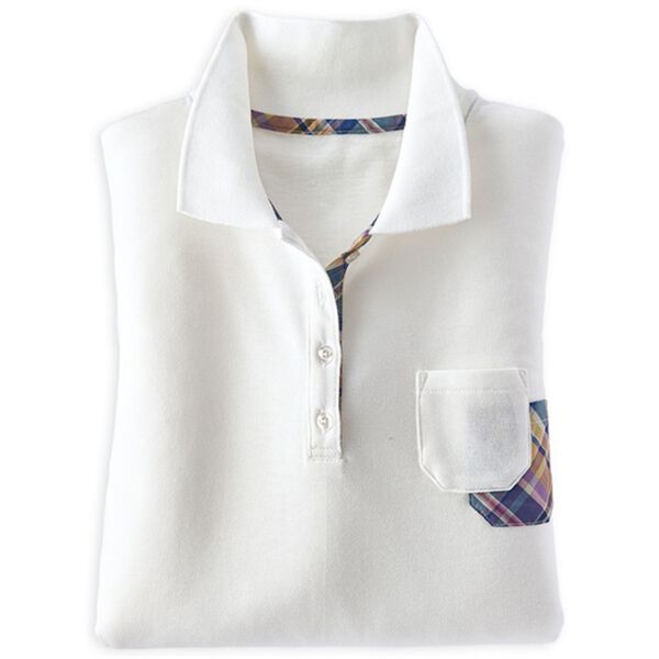 BELLUNA（ベルーナ）の「デザイン裏起毛ポロシャツ（ポロシャツ）」｜オフ白