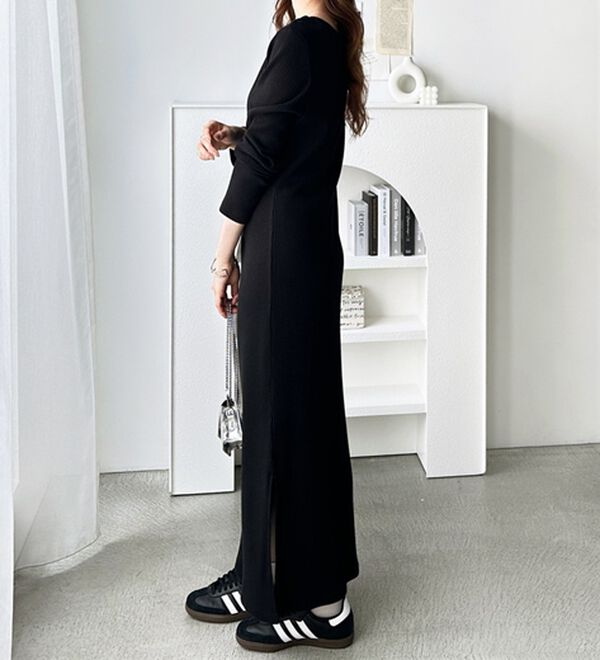 GeeRA（ジーラ）の「全骨格対応！前後2WAY細見えリブワンピース（カットソーワンピース）」｜詳細画像