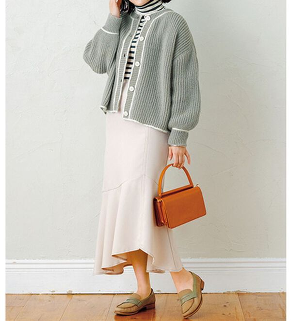 ルフラン（ルフラン）の「ステッチ使いメランジカーデ（ニットカーディガン）」｜詳細画像