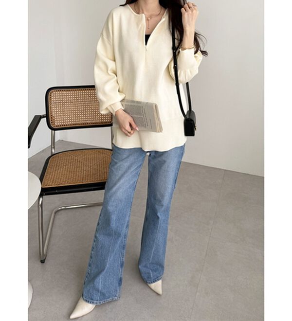 GeeRA（ジーラ）の「ハーフジップニットプルオーバー（ニット・セーター）」｜詳細画像