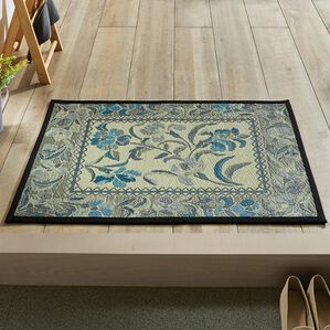 「い草玄関マット「エクセレント」（い草ラグ）」｜ブルー