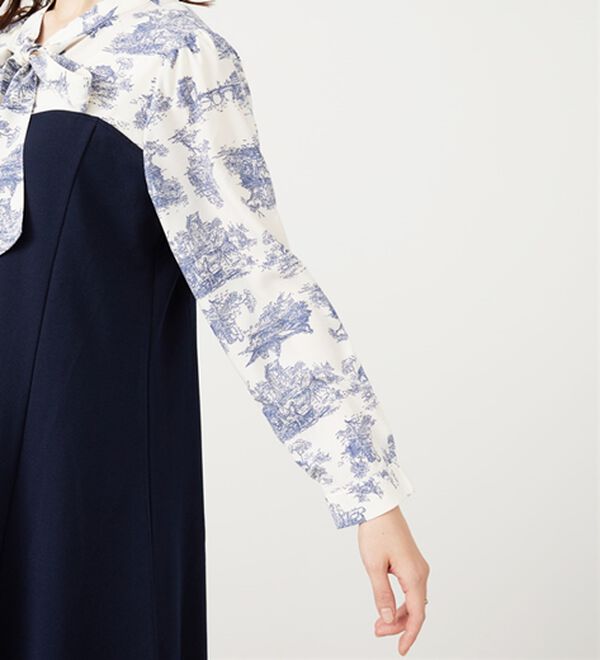 BELLUNA（ベルーナ）の「リボン付ブラウス切替チュニックワンピース（チュニック）」｜詳細画像