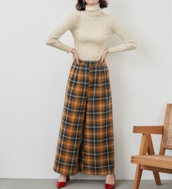 RANAN（ラナン）の「柔らかあったか！裏起毛ロングフレアガウチョパンツ（フルレングスパンツ）」｜詳細画像