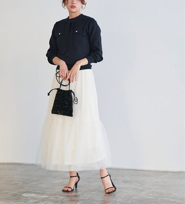 Pierrot（ピエロ）の「ボウタイポケットニット（ニット・セーター）」｜詳細画像