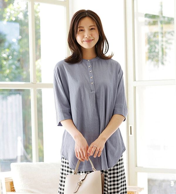 BELLUNA（ベルーナ）の「綿１００％ワッシャー素材ゆったりドルマンブラウス（ブラウス）」｜詳細画像