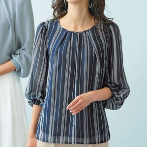 BELLUNA（ベルーナ）の「ミセスに嬉しい！１０得プリントブラウス（ブラウス）」｜詳細画像