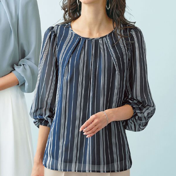 BELLUNA（ベルーナ）の「ミセスに嬉しい！１０得プリントブラウス（ブラウス）」｜詳細画像