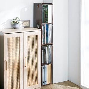 「重ねて置ける本棚ラック（ラック・棚・本棚）」｜ブラウン