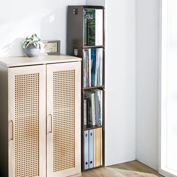 「重ねて置ける本棚ラック（ラック・棚・本棚）」｜ブラウン