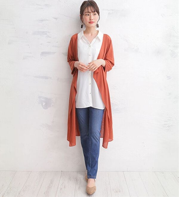 A HAPPY MARILYN（アハッピーマリリン）の「【Ｍ～８Ｌ】サイズ追加！！ＵＶカット 長袖 トッパー カーディガン（ニットカーディガン）」｜詳細画像