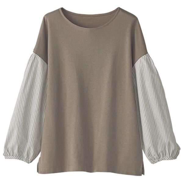 BELLUNA（ベルーナ）の「大人のボリューム袖ブラウス（ブラウス）」｜モカ系