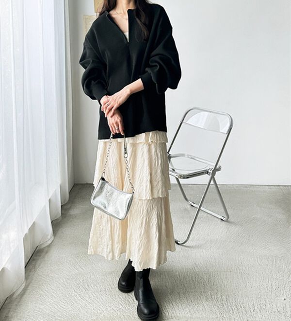 GeeRA（ジーラ）の「ハーフジップニットプルオーバー（ニット・セーター）」｜詳細画像