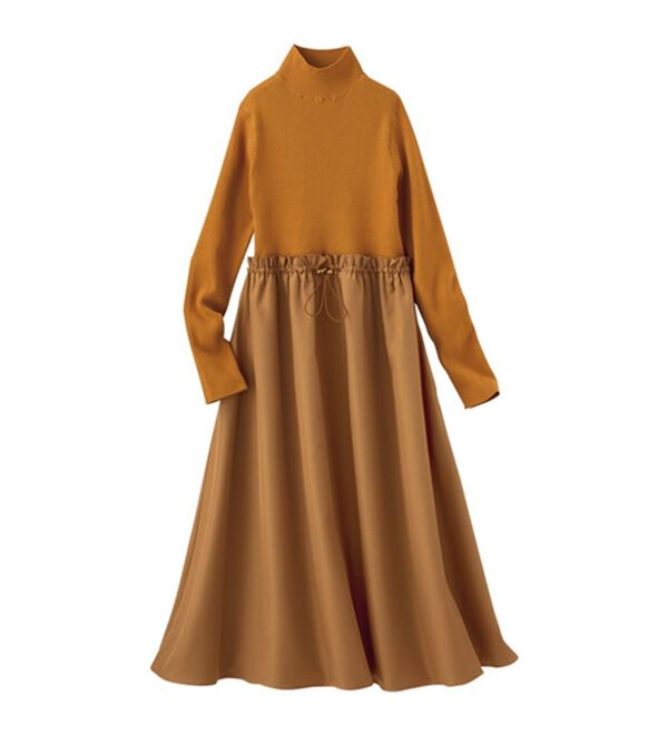 BELLUNA（ベルーナ）の「ニットプルオーバードッキングワンピース（ドッキングワンピース）」｜詳細画像