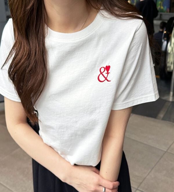 GeeRA（ジーラ）の「アンドハート刺しゅうＴシャツ（Tシャツ）」｜詳細画像