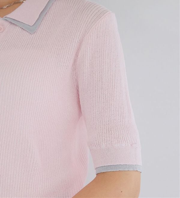 Viola e Viola（ヴィオラ エ ヴィオラ）の「アソートシアーリブニットポロシャツ（ポロシャツ）」｜詳細画像