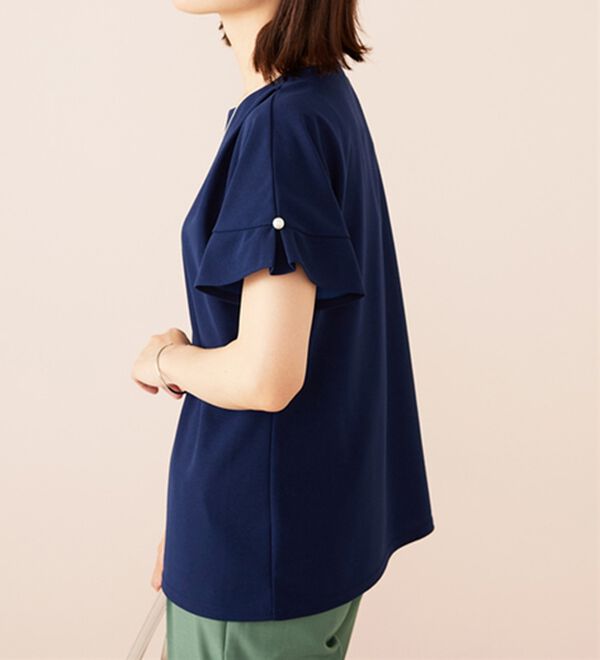 BELLUNA（ベルーナ）の「ジョーゼット素材袖パールブラウス（ブラウス）」｜詳細画像