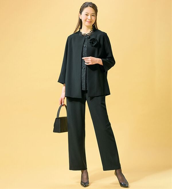 ルフラン（ルフラン）の「【３点セット】新・ゆとり設計３点セットスーツ（ブラックフォーマル（喪服・礼服））」｜黒