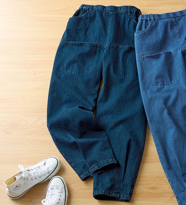BELLUNA（ベルーナ）の「ポケットデザインコロンデニムパンツ（フルレングスパンツ）」｜インディゴ