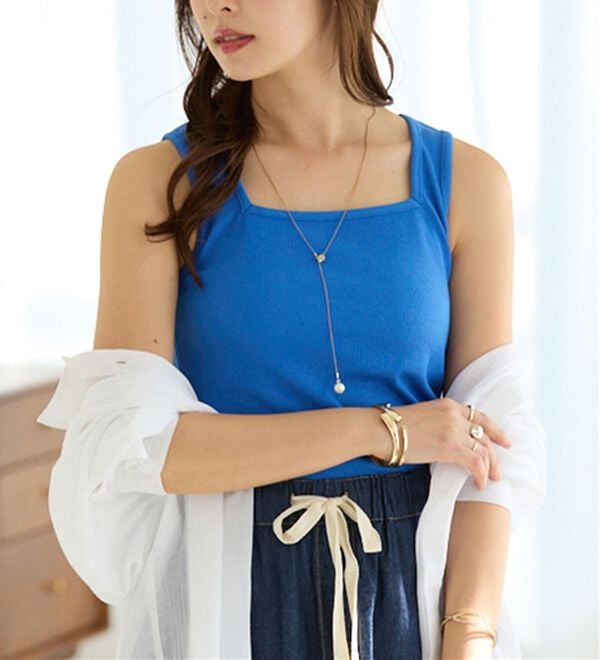 Viola e Viola（ヴィオラ エ ヴィオラ）の「保冷剤ポケット付スクエアタンクトップ（タンクトップ・キャミソール）」｜詳細画像