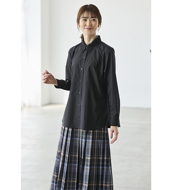 BELLUNA（ベルーナ）の「シャツコーデを更新！衿レースブラウス（ブラウス）」｜詳細画像