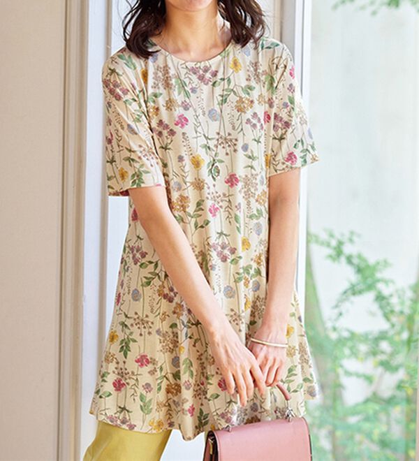 BELLUNA（ベルーナ）の「【接触冷感】フレアーシルエットプリントチュニック（チュニック）」｜詳細画像