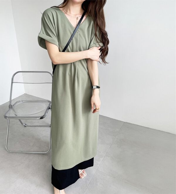 GeeRA（ジーラ）の「ひんやり快適！ジャカードスキッパーワンピ（カットソーワンピース）」｜詳細画像