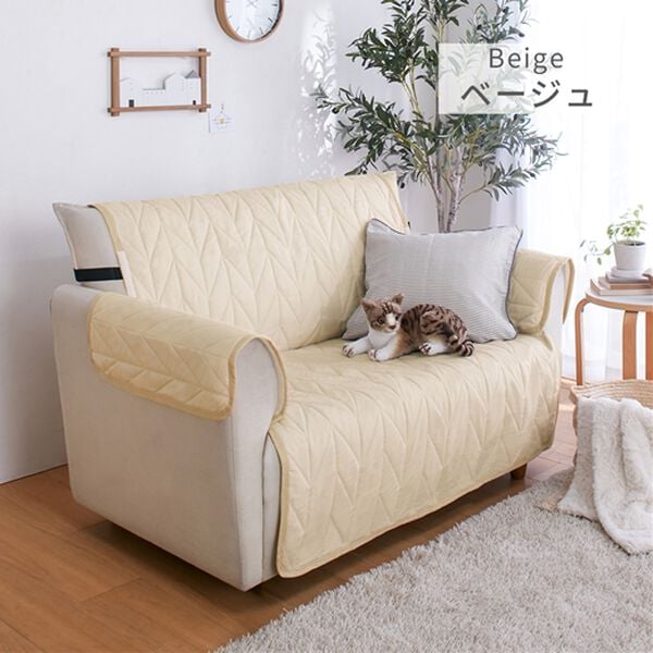 iellio（イエリオ）の「１年中使える！はっ水引っ掛かりにくい抗菌防臭ソファカバー＜２人掛・３人掛・ひっかかりにくい・ずれにくい・洗濯可能＞（ソファーカバー）」｜詳細画像