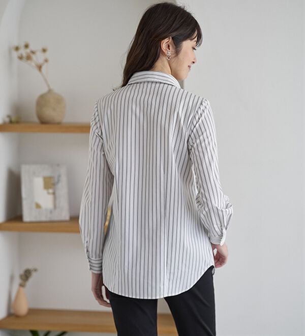 BELLUNA（ベルーナ）の「【選べる袖丈】洗える！ストレッチイージーケアシャツ（シャツ）」｜詳細画像