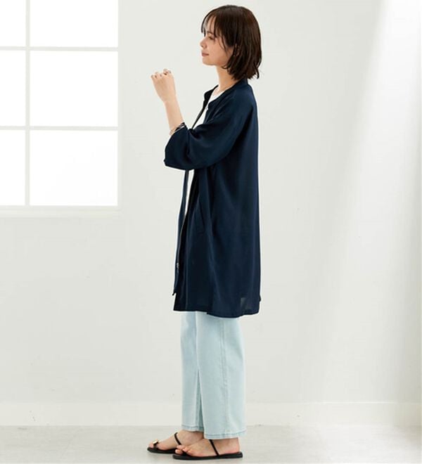 BELLUNA（ベルーナ）の「とろみ素材イージーケアロング丈ジャケット（その他ジャケット）」｜詳細画像