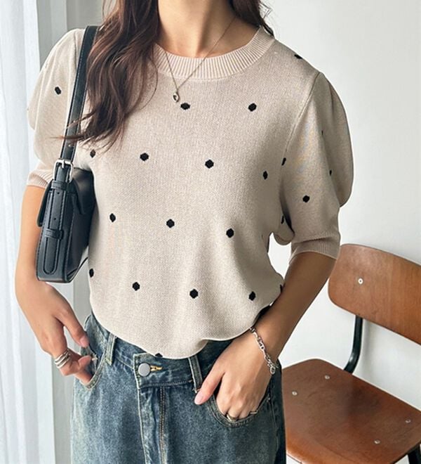 GeeRA（ジーラ）の「ドット柄ジャガードトップス（ニット・セーター）」｜詳細画像