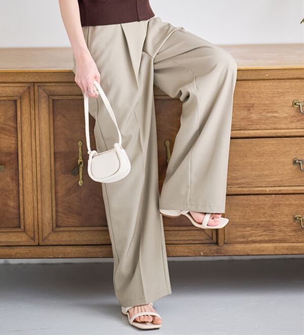 RANAN（ラナン）の「ハイウエストジップワイドパンツ（ワイドパンツ・ガウチョ）」｜詳細画像