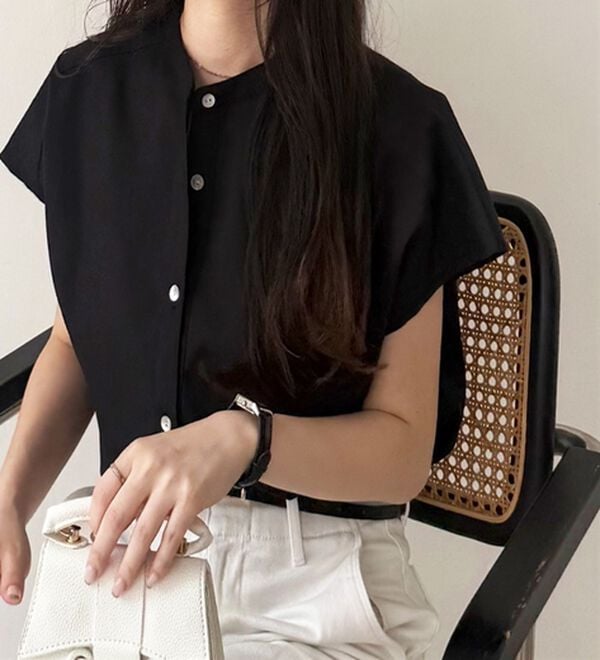 GeeRA（ジーラ）の「綿タッチフレンチスリーブブラウス（ブラウス）」｜詳細画像