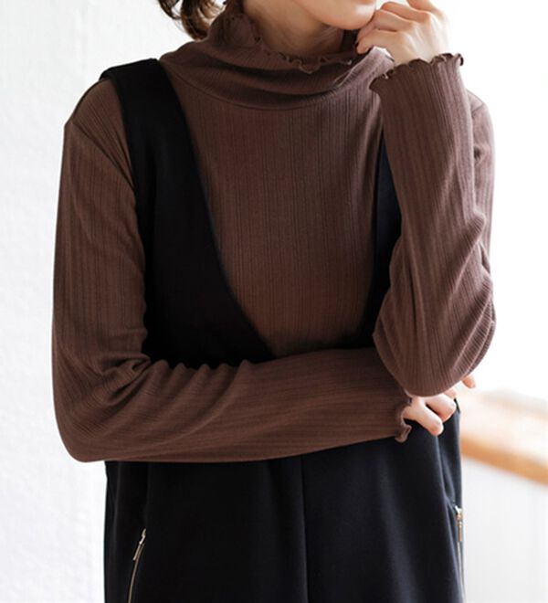 LAVIENNE（ラヴィエンヌ）の「着回し力抜群！綿１００％着映えリブインナー（肌着・インナーウェア）」｜詳細画像