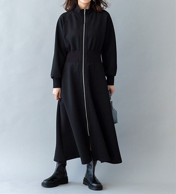 BELLUNA（ベルーナ）の「【ＳＭＡＲＴ　ＥＣＯ　ＪＥＲＳＥＹ】リブ切替ワンピース（ロングワンピース）」｜詳細画像