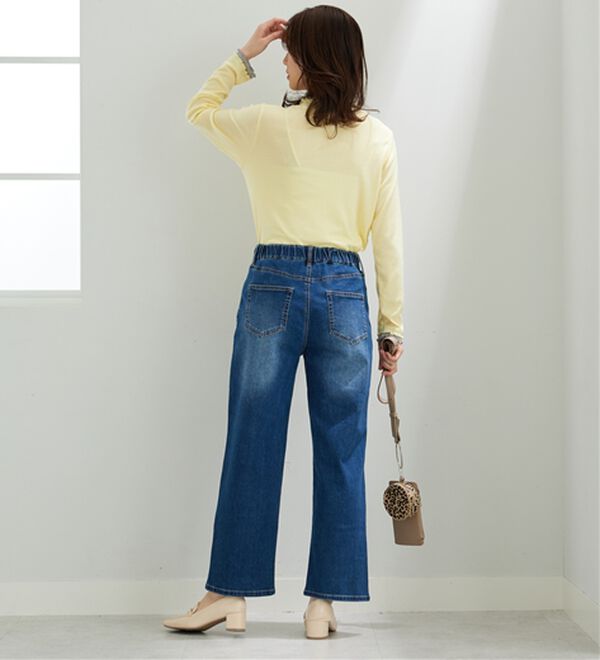 BELLUNA（ベルーナ）の「デニム素材美脚見えワイドパンツ（ワイドパンツ・ガウチョ）」｜詳細画像