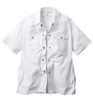 「さらにさらっと楊柳素材のシャツジャケット（メンズジャケット）」｜ホワイト